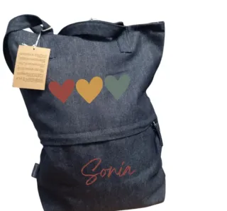 Bolso vaquero con dibujo y nombre