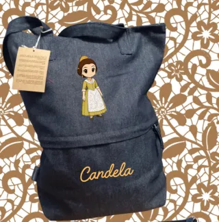 Bolso vaquero con dibujo y nombre