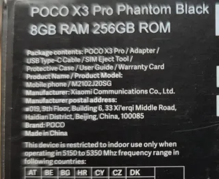 Xiaomi POCO X3 Pro 8 GB RAM 256 GB ROM