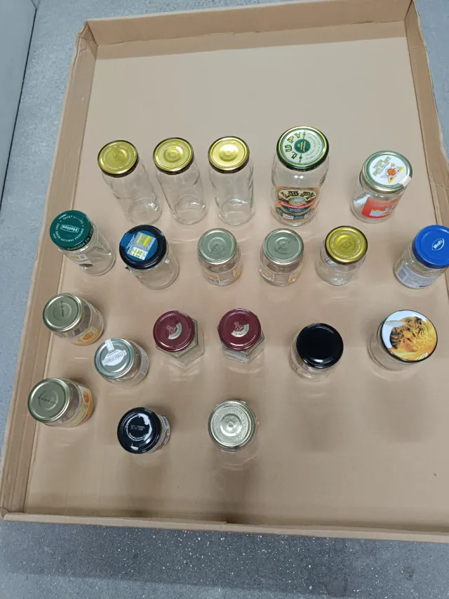 29 Botes, tarros, frascos, envases cristal y tapa