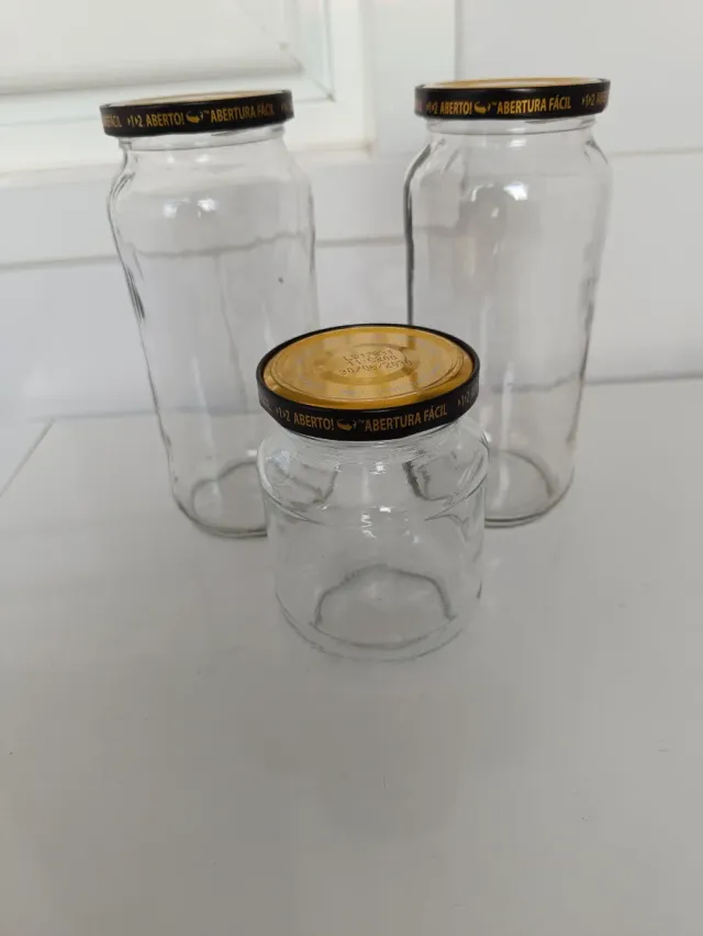 29 Botes, tarros, frascos, envases cristal y tapa