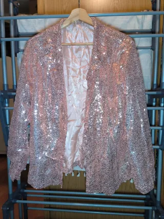 Chaqueta lentejuelas rosa