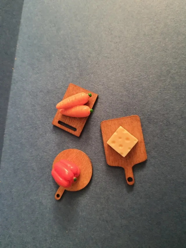 Set 3 Taglieri Miniatura Presepe con cibarie 