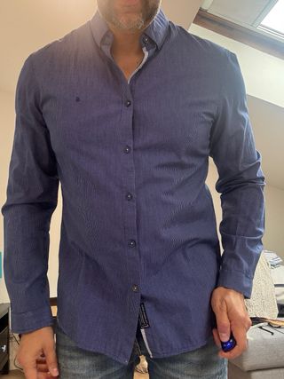 Camisa Salsa Slim Fit Azul Talla L