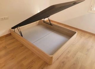 Canapé abatible tapizado tela y madera