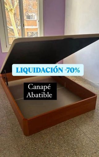 Canapé abatible tapizado tela y madera