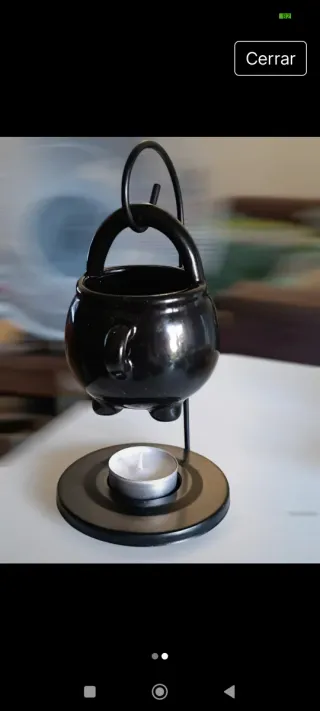 Caldero quemador de ceras negro