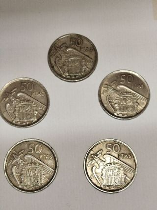 Lote de 5 Monedas de 5 Pts. Estrella 58