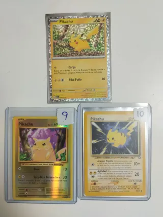 Lote 3 Cartas Pokémon PIKACHU
