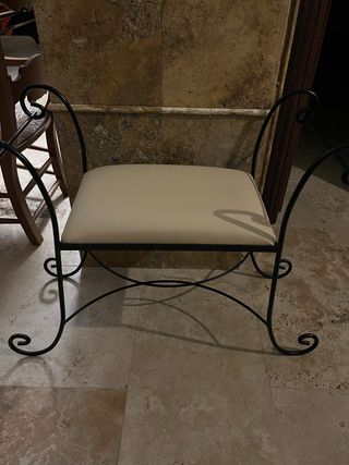 Banqueta dormitorio tela y metal