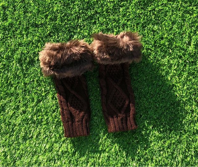 Mitones de punto con pelo