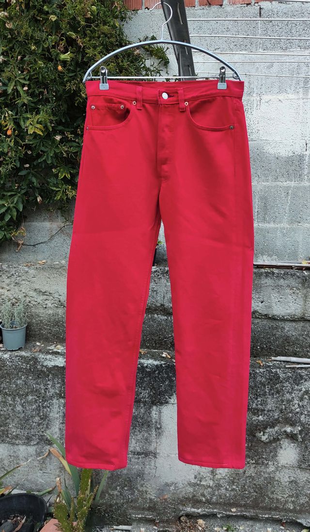 Levi’s 501 Vintage 90's Red Denim Jeans Made USA S
