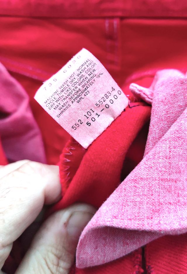 Levi’s 501 Vintage 90's Red Denim Jeans Made USA S