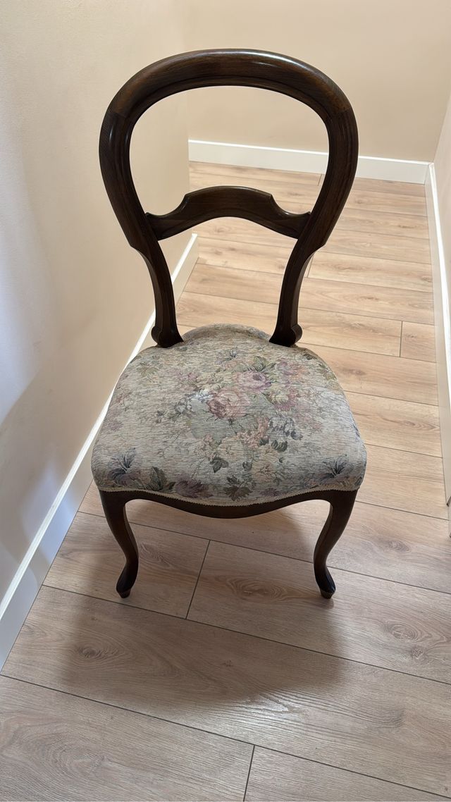 Pack 3 sillas madera tapizadas