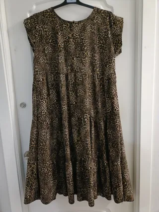 Vestido largo estampado leopardo