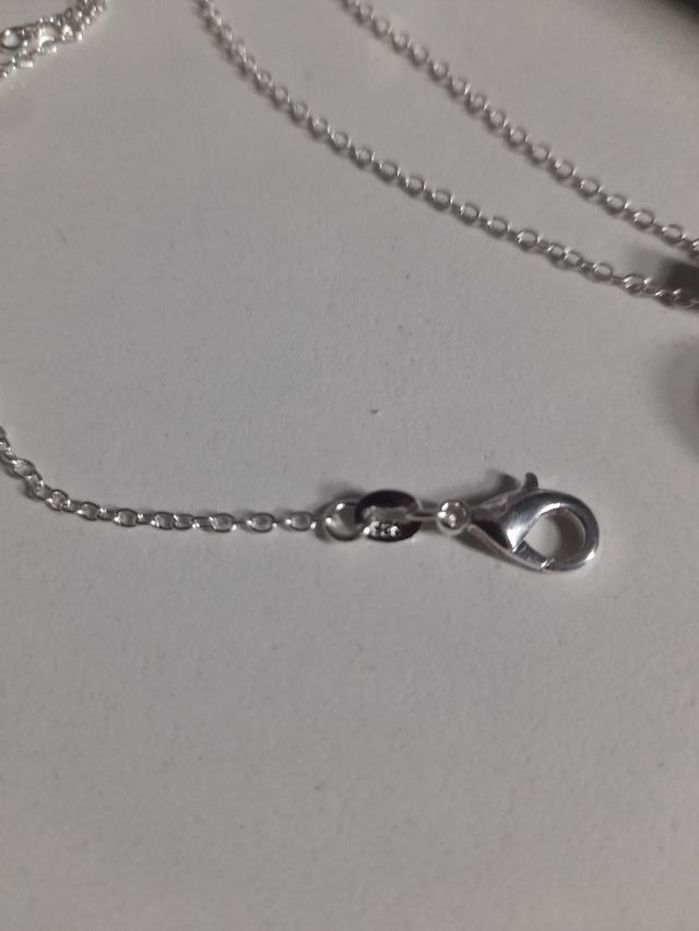 Cadena Plata 925 y Colgante Cuarzo Rosa