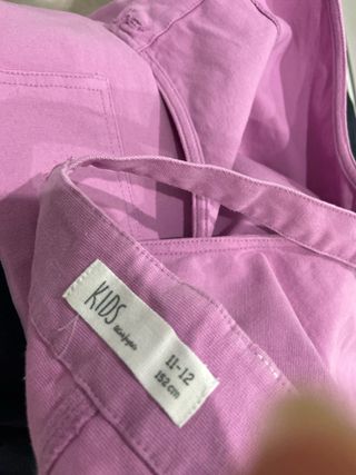 Peto vaquero rosa niña talla 11-12