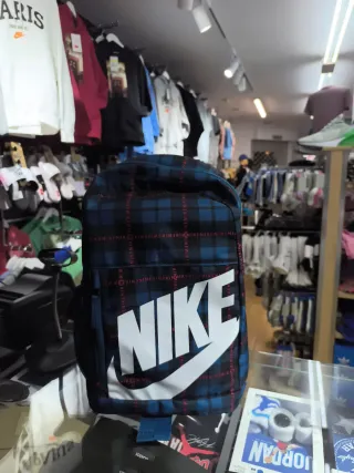 Mochila Nike Cuadros Azul y Negro