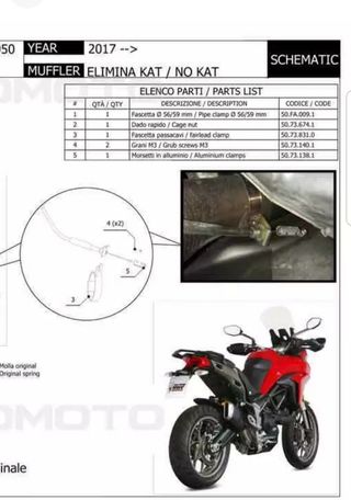Collettore decatalizzatore Ducati Multistrada 950
