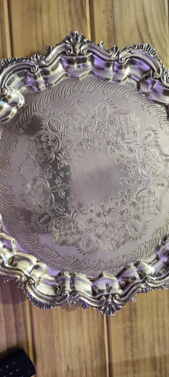 2 Bandejas Antiguas Baño Plata