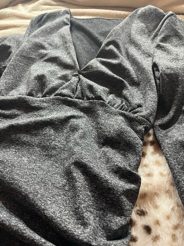 Vestido gris manga larga