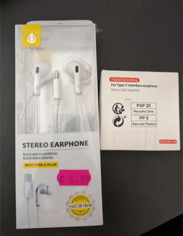Pack Auriculares Stereo Type-C (2 unidades)