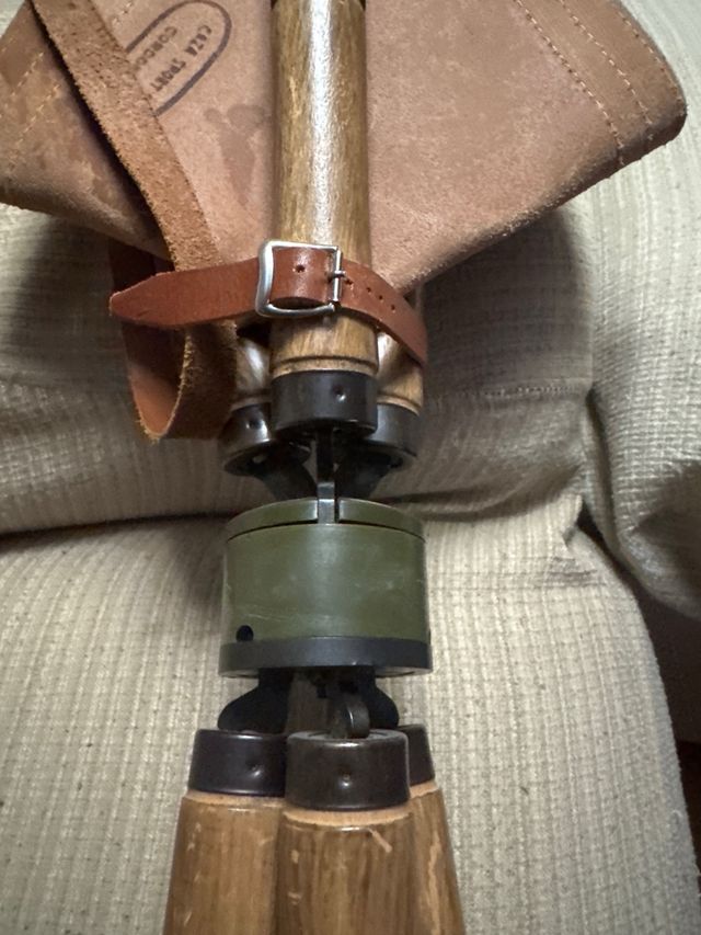 Silla plegable cuero y madera