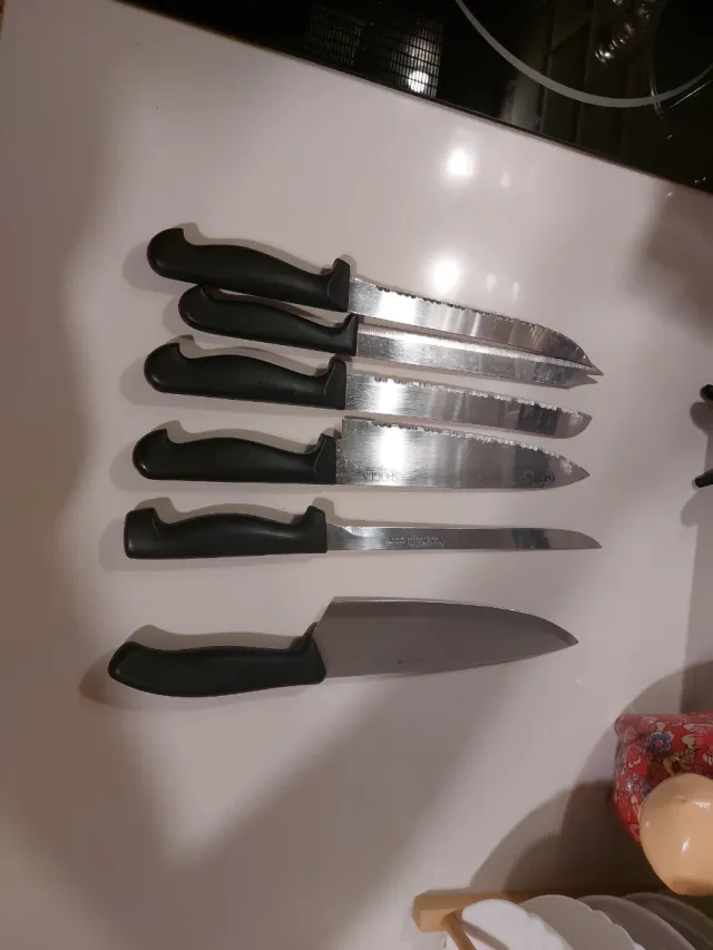 Set 6 Cuchillos Cocina Mango Negro