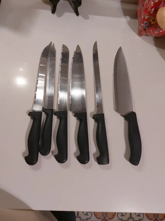 Set 6 Cuchillos Cocina Mango Negro