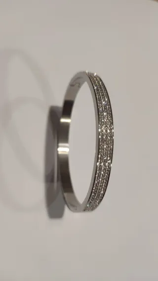 Pulsera mujer color plata con brillantes