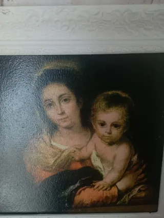 Cuadro Virgen con Niño Antiguo