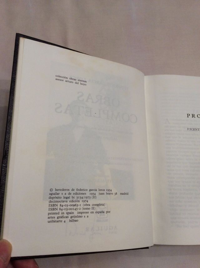 GARCIA LORCA. OBRAS COMPLETAS. 2 TOMOS. AGUILAR