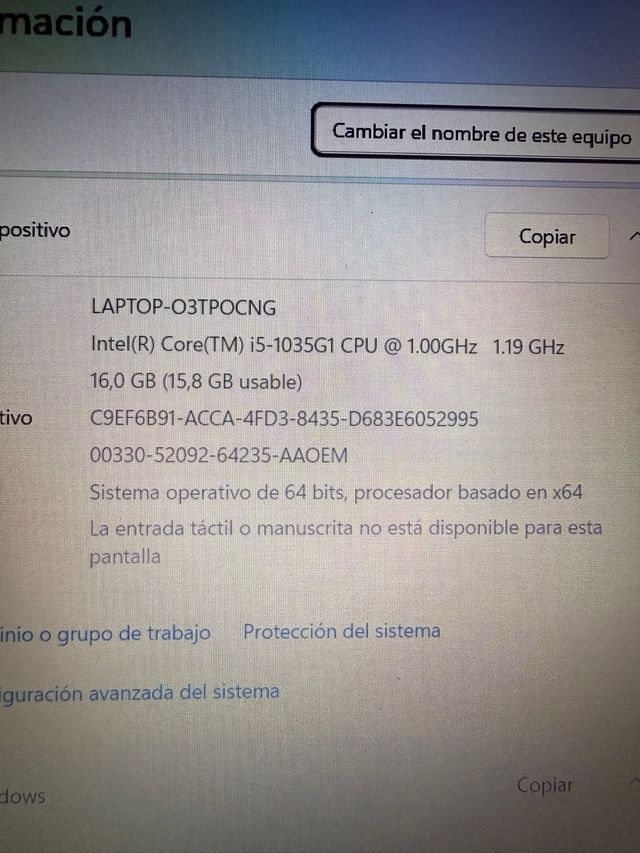 Portátil HP Plata i5