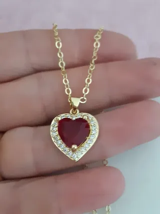 Collar Corazón  con Circonitas Gold filled 