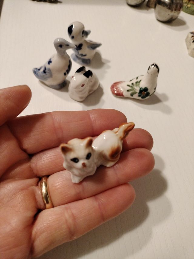 Set 5 animaletti porcellana