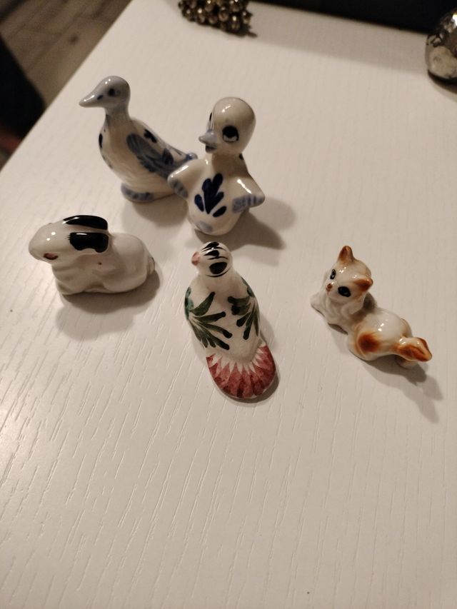Set 5 animaletti porcellana