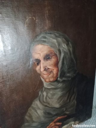 Cuadro Óleo Anciana...Anonimo..