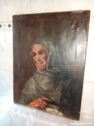 Cuadro Óleo Anciana...Anonimo..