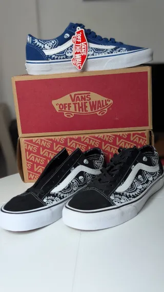 Vans Old Skool Bandana Calaveras Azul/Negro Talla