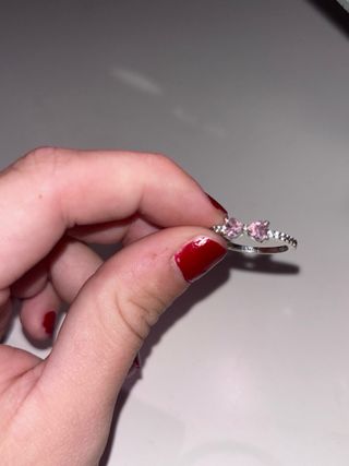 Anillo Pandora Lazo Rosa y Plata