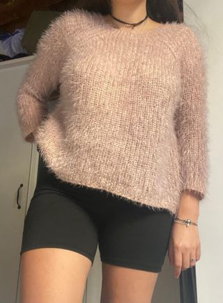 Jersey rosa suave peludo