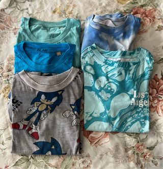 Lote 5 Camisetas Manga Corta Niños