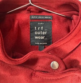 Chaqueta Zara Ante Roja Talla M