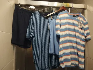 Pijama Hombre Talla L Rayas Azul/Blanco