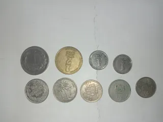 Lote 10 monedas Israel, árabes y africanas