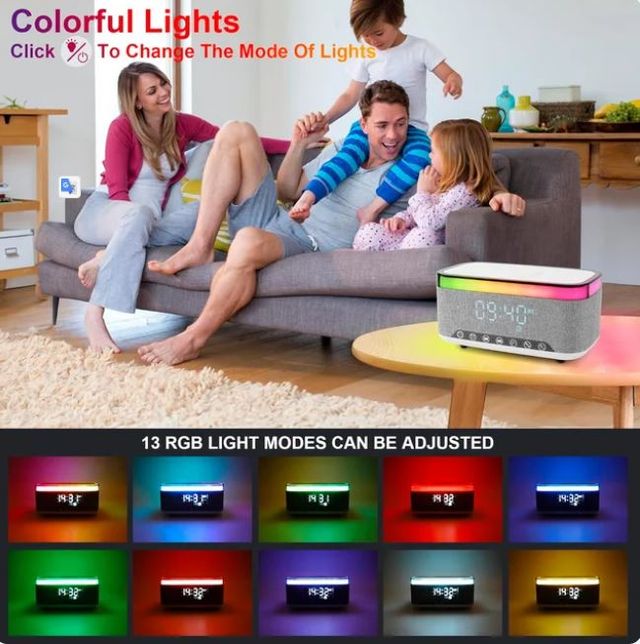 Altavoz Despertador Carga Inalámbrica RGB