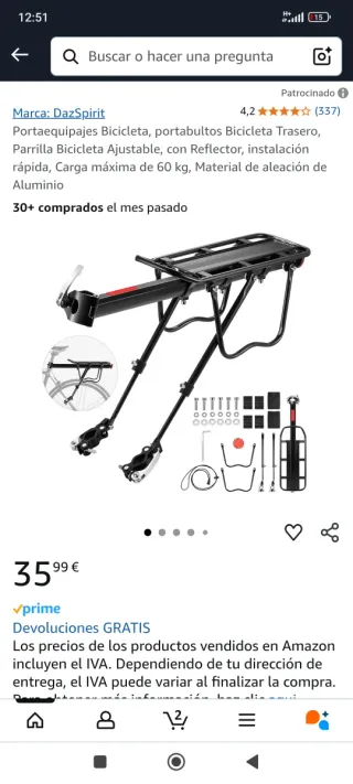 Bicicleta Mérida sin usar
Regalo otra bici