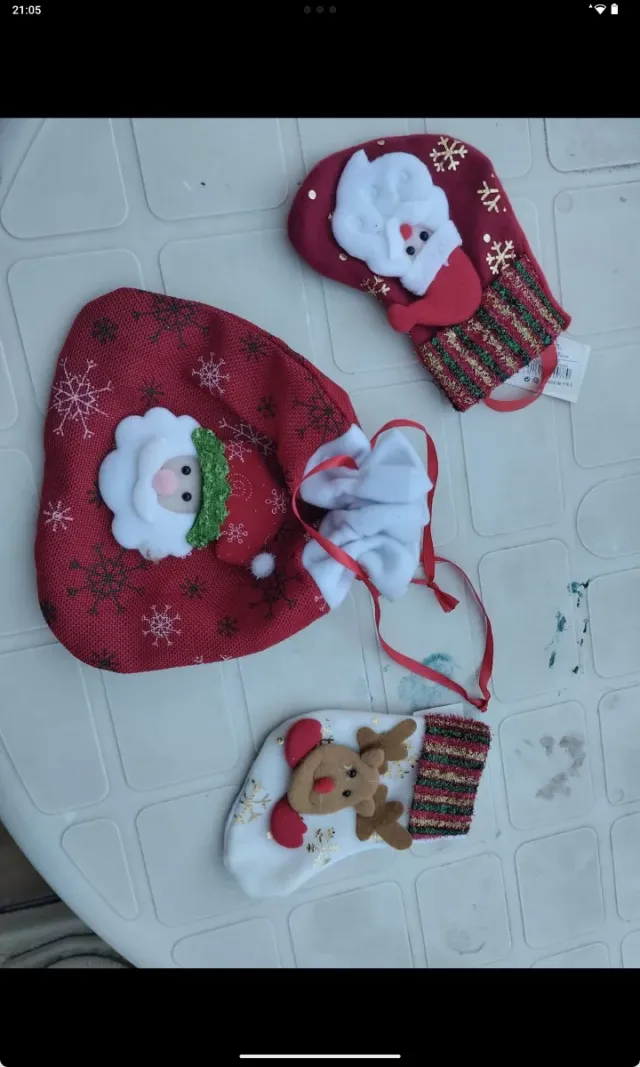 Lote 3 adornos navideños Santa y Reno