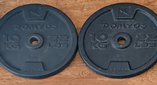 2 Discos de 10 kg Pesas DOMYOS 20 KG