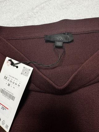 Falda punto Zara marrón